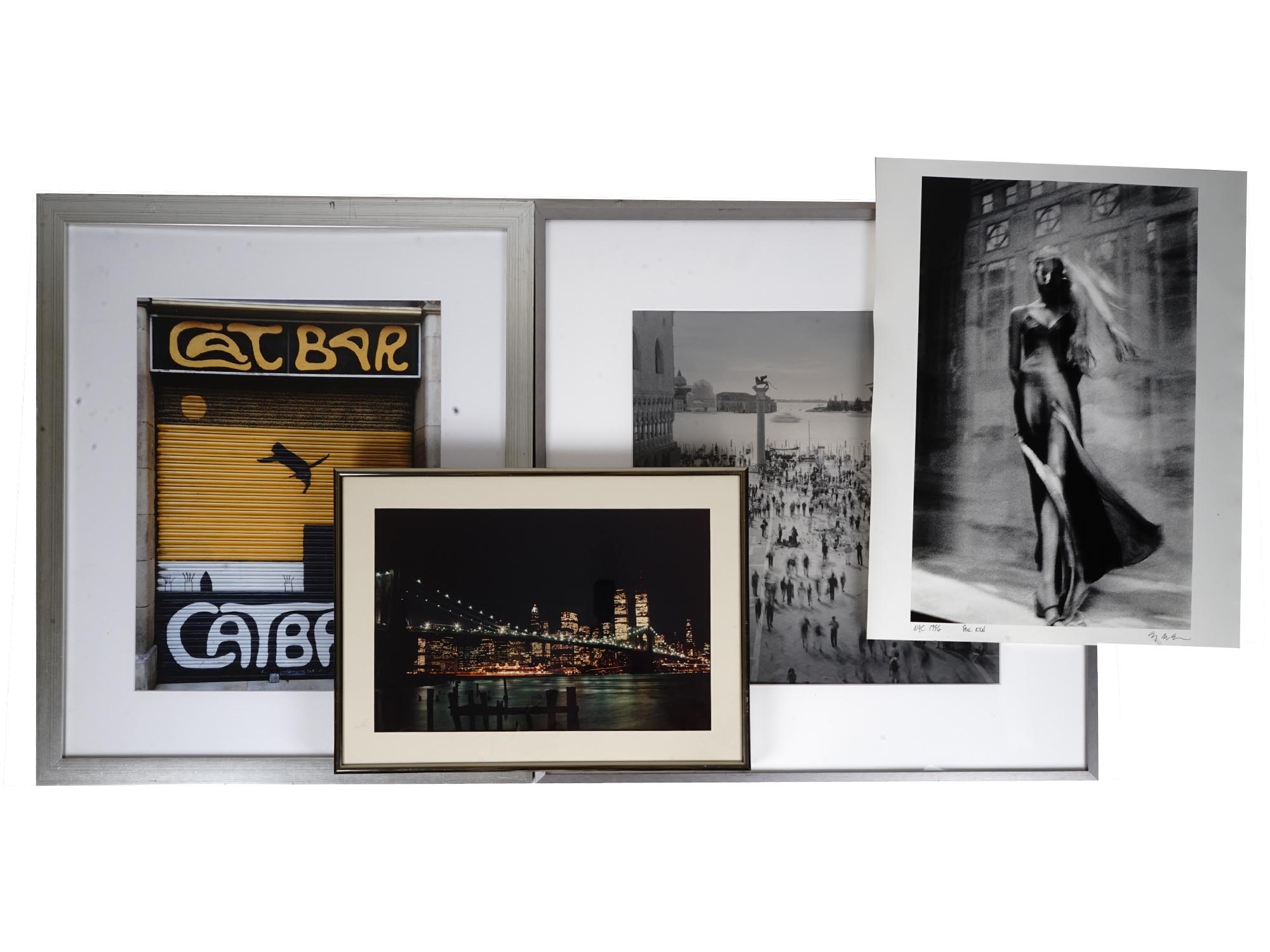 FOUR FRAMED CITYSCAPE PHOTOGRAPHS NEW YORK VENICE PIC-0